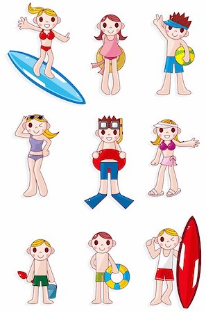 simsearch:400-04912664,k - cartoon summer people icon Stockbilder - Microstock & Abonnement, Bildnummer: 400-04337800