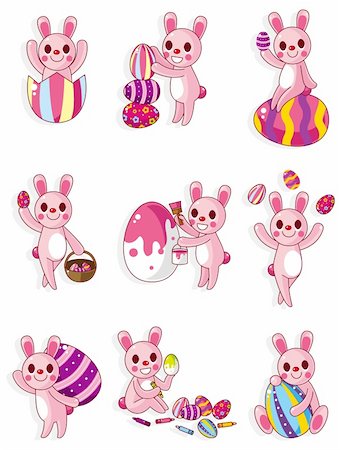 simsearch:400-06452474,k - cartoon easter rabbit and egg icon Stockbilder - Microstock & Abonnement, Bildnummer: 400-04337810