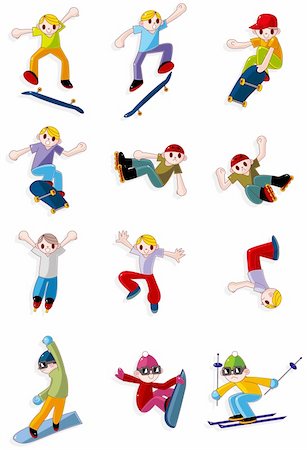 extreme sport clipart - cartoon Extreme sport icon Stock Photo - Budget Royalty-Free & Subscription, Code: 400-04337822