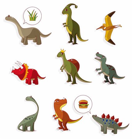 cartoon dinosaur icon Stock Photo - Budget Royalty-Free & Subscription, Code: 400-04337834