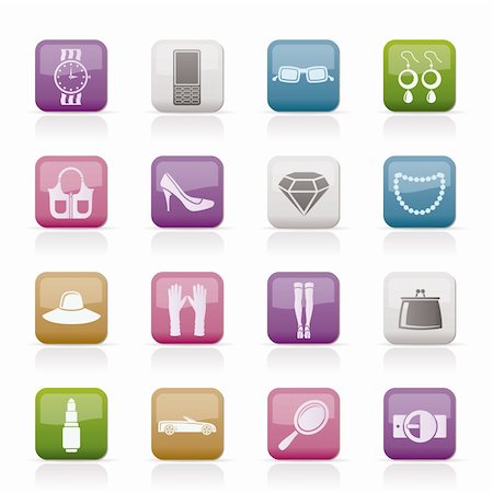 simsearch:400-04374423,k - woman and female Accessories icons - vector illustration Stock Photo - Budget Royalty-Free & Subscription, Code: 400-04337863