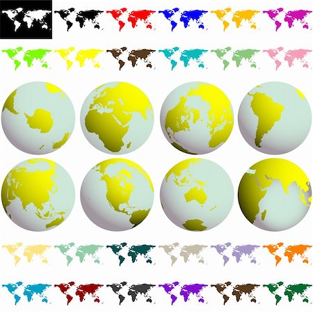 simsearch:400-07953882,k - earth globes and maps against white background, abstract collection; vector art illustration Stock Photo - Budget Royalty-Free & Subscription, Code: 400-04337872