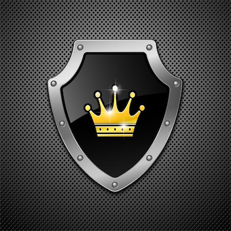 royal crown and elements - Shield on a metal background. Stock Photo - Budget Royalty-Free & Subscription, Code: 400-04338080
