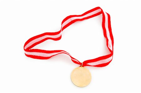 Golden medal isolated on the white background Stock Photo - Budget Royalty-Free & Subscription, Code: 400-04338117