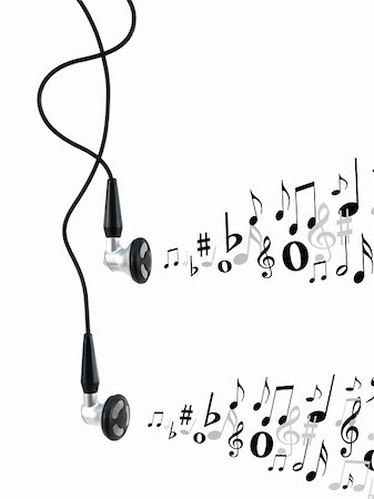 simsearch:400-04838289,k - Music earphones isolated against a white background Stock Photo - Budget Royalty-Free & Subscription, Code: 400-04338211