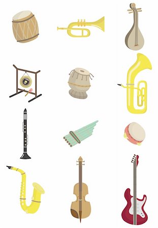 cartoon musical instrument icon Photographie de stock - Aubaine LD & Abonnement, Code: 400-04338295
