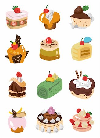 eating cartoon muffins - cartoon cake icon Stock Photo - Budget Royalty-Free & Subscription, Code: 400-04338311