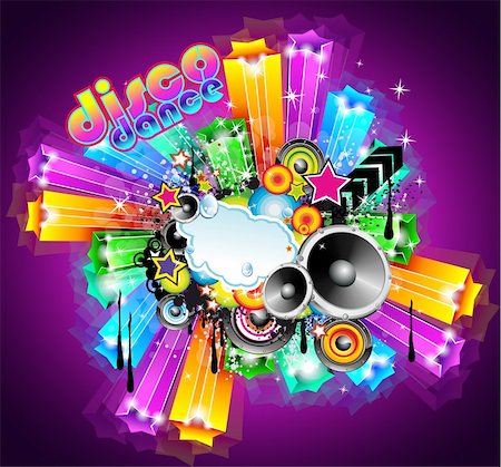 simsearch:400-04320039,k - NightLife Disco Event Background with Rainbow Stars and Music Elements Photographie de stock - Aubaine LD & Abonnement, Code: 400-04338659