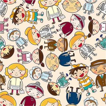 pretty cartoon mother - seamless family pattern Stock Photo - Budget Royalty-Free & Subscription, Code: 400-04338718