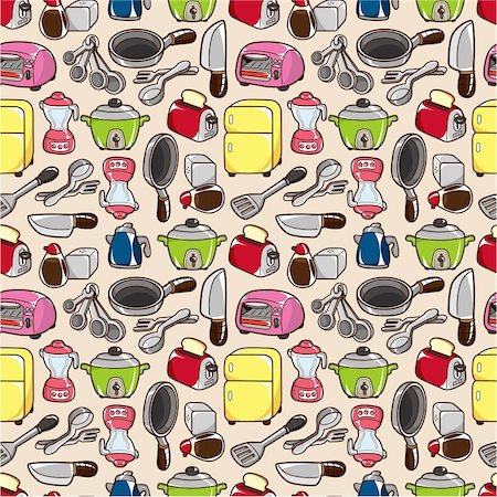 seamless kitchen pattern Stock Photo - Budget Royalty-Free & Subscription, Code: 400-04338744