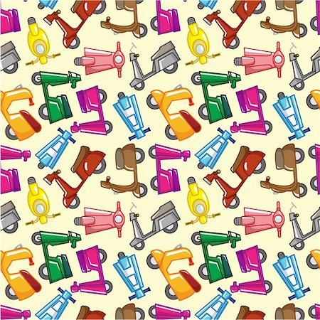seamless motorcycle pattern Stock Photo - Budget Royalty-Free & Subscription, Code: 400-04338762
