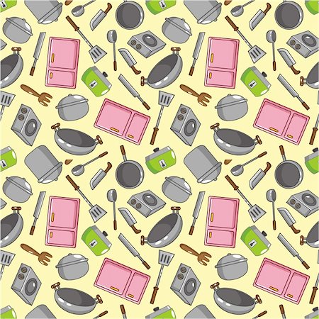 seamless kitchen pattern Stock Photo - Budget Royalty-Free & Subscription, Code: 400-04338772