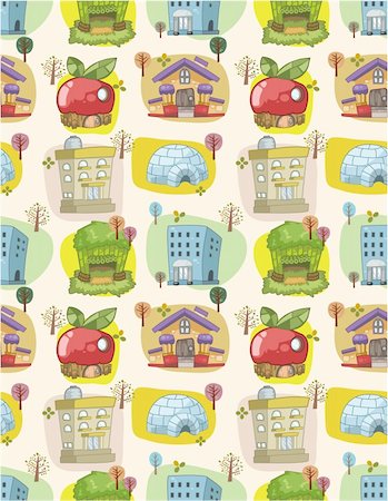 seamless house pattern Stock Photo - Budget Royalty-Free & Subscription, Code: 400-04338787