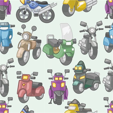 seamless motorcycles pattern Stock Photo - Budget Royalty-Free & Subscription, Code: 400-04338794