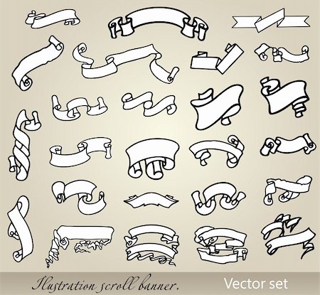 simsearch:400-04555303,k - Vintage Ribbon Collection - Set vector elements Stock Photo - Budget Royalty-Free & Subscription, Code: 400-04338845