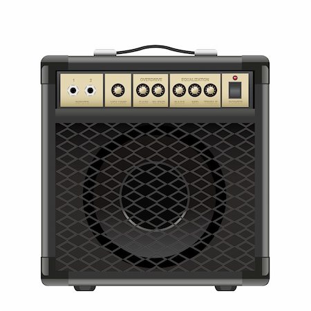 fender - vector guitar amplifier isolated on a white background Stock Photo - Budget Royalty-Free & Subscription, Code: 400-04338917