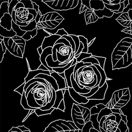 simsearch:400-06553658,k - Seamless wallpaper with rose flowers Stock Photo - Budget Royalty-Free & Subscription, Code: 400-04339009