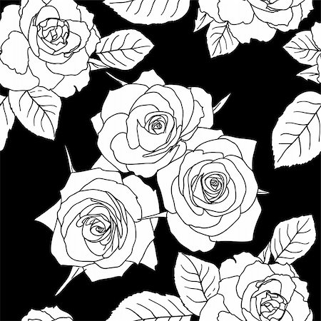 simsearch:400-06553658,k - Seamless wallpaper with rose flowers Stock Photo - Budget Royalty-Free & Subscription, Code: 400-04339010