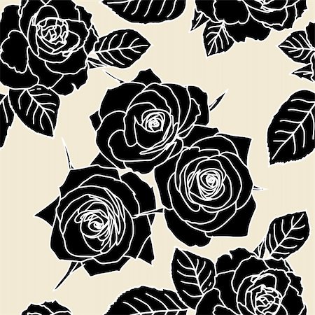 simsearch:400-06553658,k - Seamless wallpaper with rose flowers Stock Photo - Budget Royalty-Free & Subscription, Code: 400-04339011