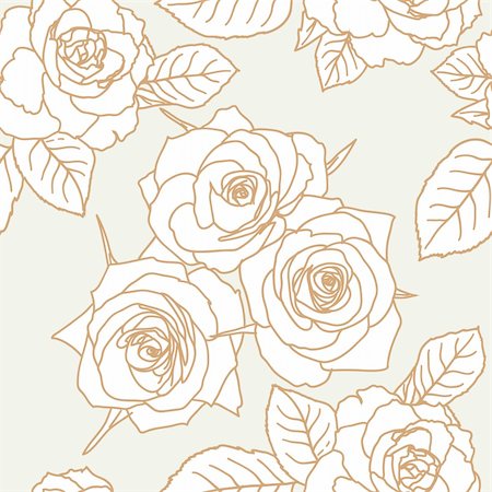 simsearch:400-06553658,k - Seamless wallpaper with rose flowers Stock Photo - Budget Royalty-Free & Subscription, Code: 400-04339013