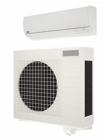 Computer visualization of air conditioning, isolated on a white background Stock Photo - Budget Royalty-Free & Subscription, Code: 400-04339143