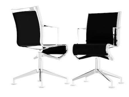 ergonomic - Computer visualization of an office chair isolated on white background Stock Photo - Budget Royalty-Free & Subscription, Code: 400-04339227