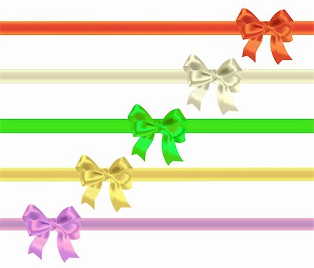 stocker (artist) - Bows and tapes on a white background Fotografie stock - Microstock e Abbonamento, Codice: 400-04339340