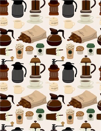 simsearch:400-04914136,k - seamless coffee pattern Photographie de stock - Aubaine LD & Abonnement, Code: 400-04339453