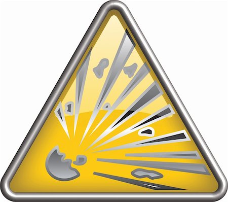 Explosion symbol / icon in yellow 3D triangle Stock Photo - Budget Royalty-Free & Subscription, Code: 400-04339517