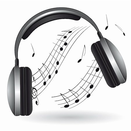 stereo with music notes - The icon with the headphones. Vector illustration. Vector art in Adobe illustrator EPS format, compressed in a zip file. The different graphics are all on separate layers so they can easily be moved or edited individually. The document can be scaled to any size without loss of quality. Stock Photo - Budget Royalty-Free & Subscription, Code: 400-04339600