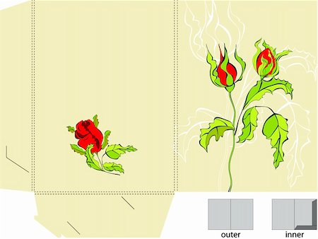 flower border design of rose - Template for folder with roses Stock Photo - Budget Royalty-Free & Subscription, Code: 400-04339651