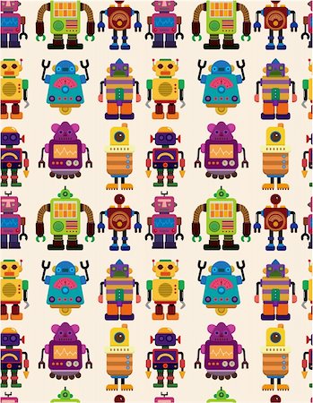simsearch:400-04273714,k - seamless Robot pattern Stock Photo - Budget Royalty-Free & Subscription, Code: 400-04339883