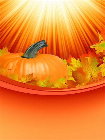 simsearch:400-08400066,k - Colorful autumn card template leaves with Pumpkin and copy space. EPS 8 vector file included Photographie de stock - Aubaine LD & Abonnement, Code: 400-04339925
