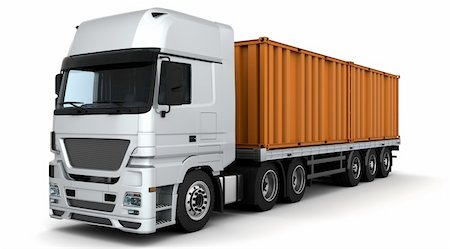 simsearch:400-07266163,k - 3D Render of a freight container Delivery Vehicle Stock Photo - Budget Royalty-Free & Subscription, Code: 400-04339967