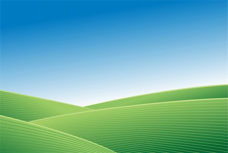 Abstract green field and blue sky vector background Stock Photo - Budget Royalty-Free & Subscription, Code: 400-04330341