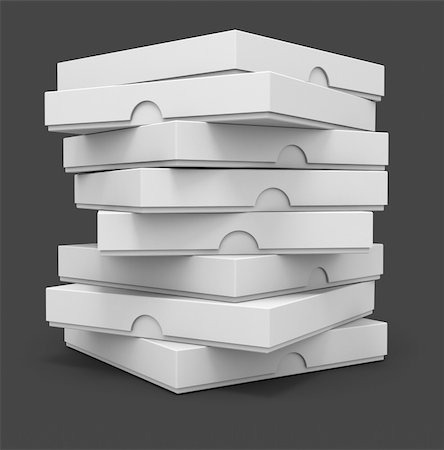 delivery mobile - white pizza packaging boxes with blank cover for design 3d illustration isolated on grey background Stock Photo - Budget Royalty-Free & Subscription, Code: 400-04330342