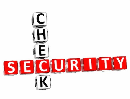 3D Security Check Crossword on white background Photographie de stock - Aubaine LD & Abonnement, Code: 400-04330546
