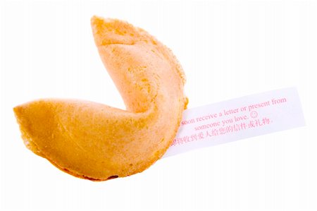 Isolated fortune cookie with a note. Stock Photo - Budget Royalty-Free & Subscription, Code: 400-04330576