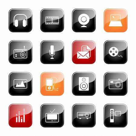 radio and television use of computer - Mass media - professional icons for your website, application, or presentation,eps10 Stock Photo - Budget Royalty-Free & Subscription, Code: 400-04330594