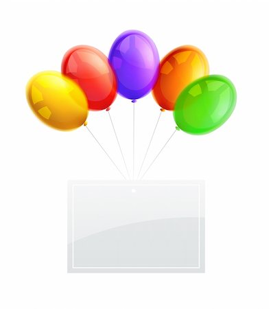 simsearch:400-04690017,k - Beautiful Bright Party Balloons with banner isolated on white background Foto de stock - Super Valor sin royalties y Suscripción, Código: 400-04330663