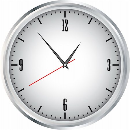 Large white wall clock on a white background Stock Photo - Budget Royalty-Free & Subscription, Code: 400-04330727