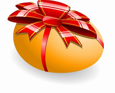 Big orange easter egg with ribbon and red bow Photographie de stock - Aubaine LD & Abonnement, Code: 400-04330731