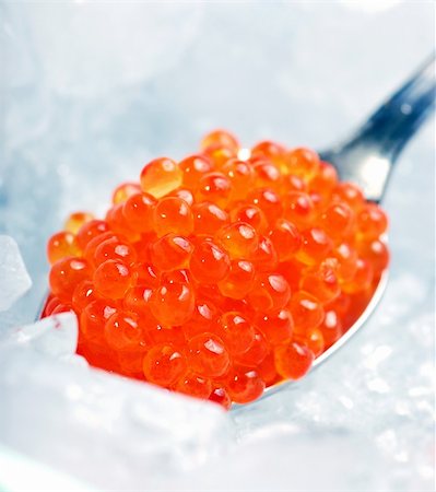 fish red spoon - Red caviar in spoon Stock Photo - Budget Royalty-Free & Subscription, Code: 400-04330779