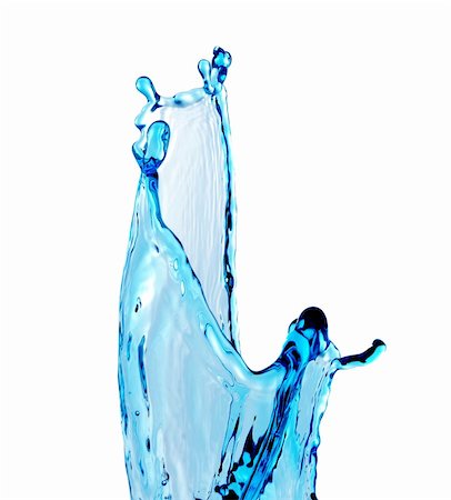 blue water splash isolated on white background Stock Photo - Budget Royalty-Free & Subscription, Code: 400-04330783