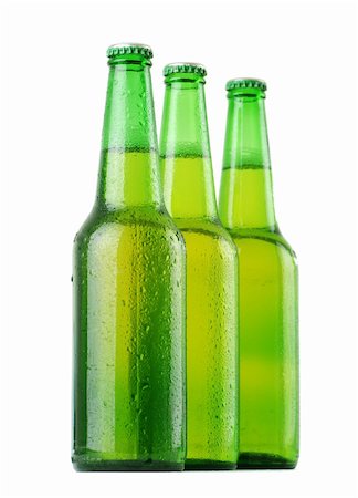 Three beer bottles with water drops on white Stock Photo - Budget Royalty-Free & Subscription, Code: 400-04330790