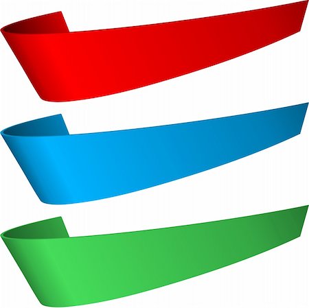 Three ribbon different colors with place for text Photographie de stock - Aubaine LD & Abonnement, Code: 400-04330808