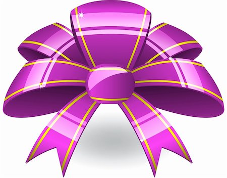 simsearch:400-03975392,k - Big purple bow with tellow stripes and shadow Foto de stock - Royalty-Free Super Valor e Assinatura, Número: 400-04330809