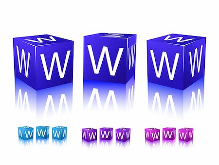 simsearch:400-06795928,k - icons of www letters on blue and violet blocks. vector illustration isolated on white background. Stockbilder - Microstock & Abonnement, Bildnummer: 400-04330954