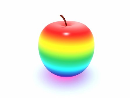 3D rendering of colorful rainbow apple Stock Photo - Budget Royalty-Free & Subscription, Code: 400-04330997