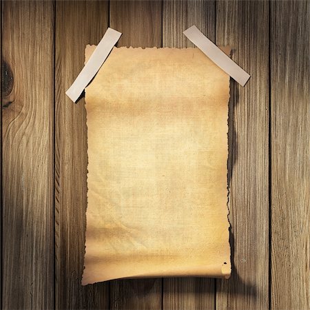 damaged wood floor - old yellow paper on brown wood texture. Stock Photo - Budget Royalty-Free & Subscription, Code: 400-04331055